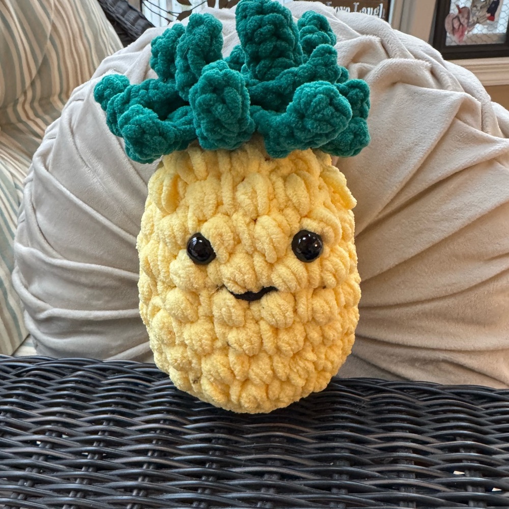 Yellow and Green Plush Pineapple Decor